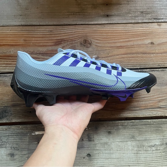 New Men Nike Vapor Edge Speed 360 Black Court Purple Football Cleats - Picture 1 of 8